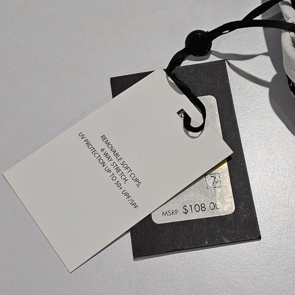 DKNY Graphic T-Back One-Piece Swimsuit Newsprint - Picture 9 of 10